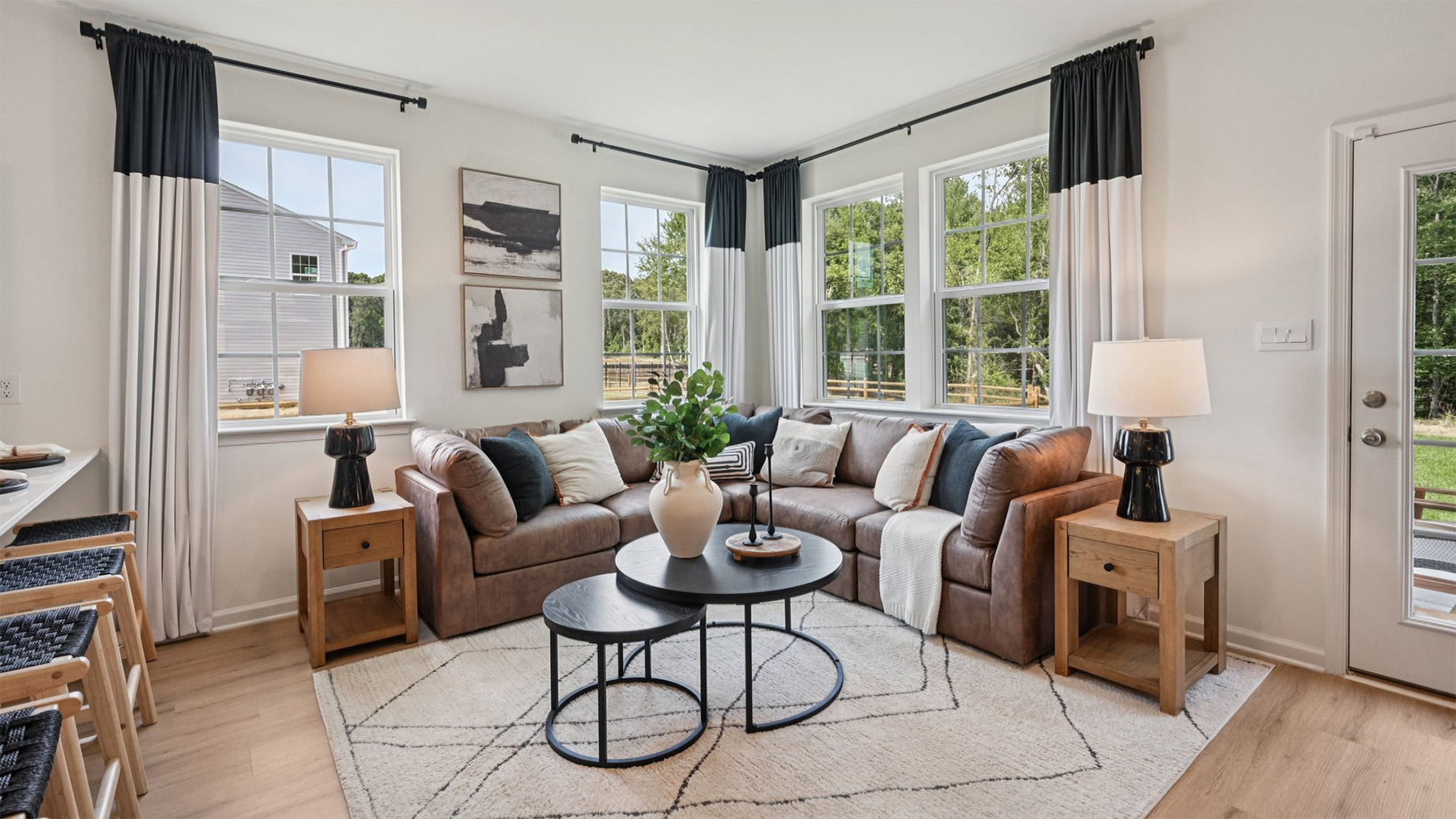 spacious open concept living room