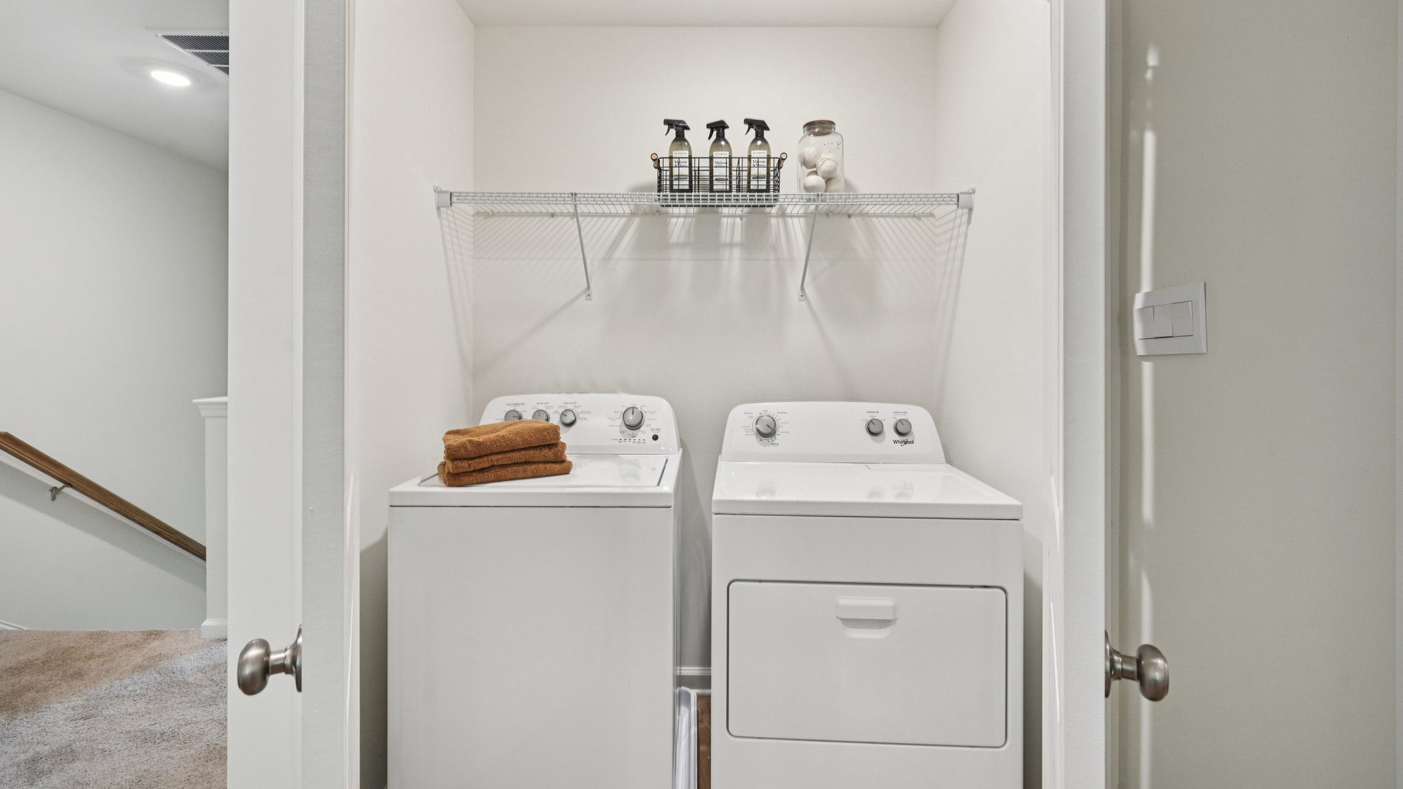 laundry unit on the second floor for convenience