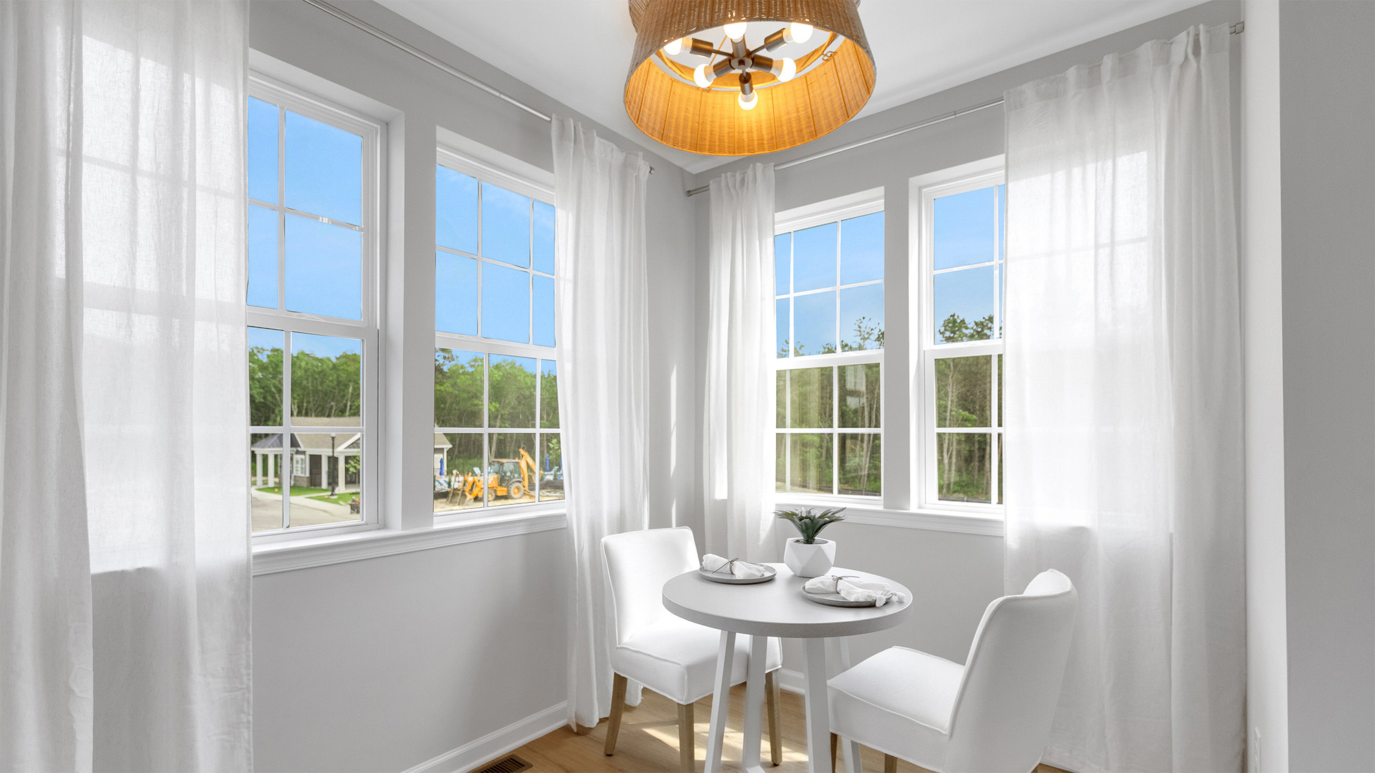 eatery spot by the window in the kitchen for additional seating