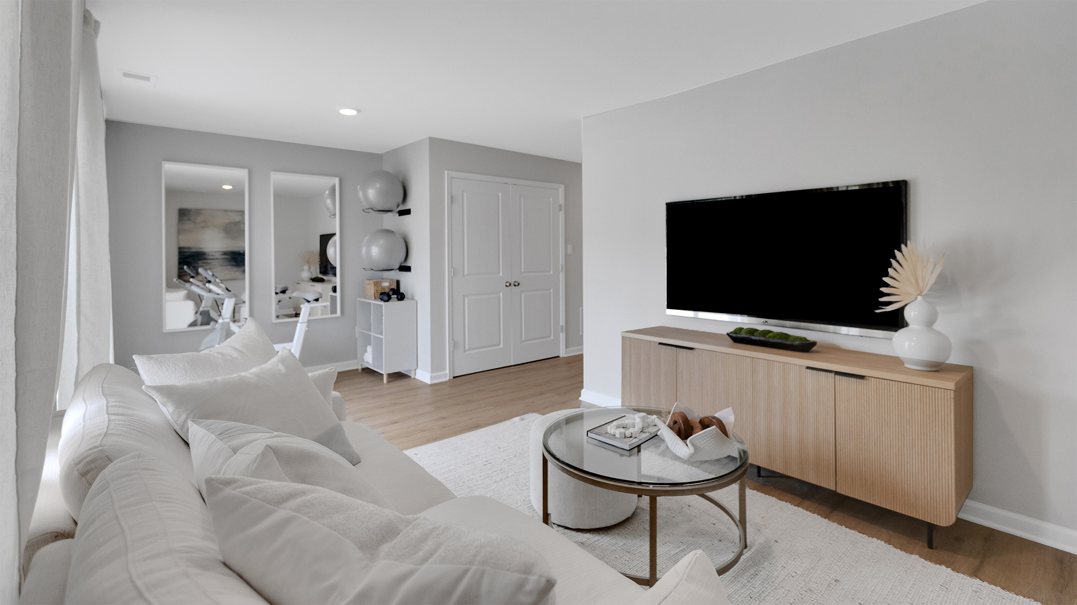 open concept flex room on the first floor