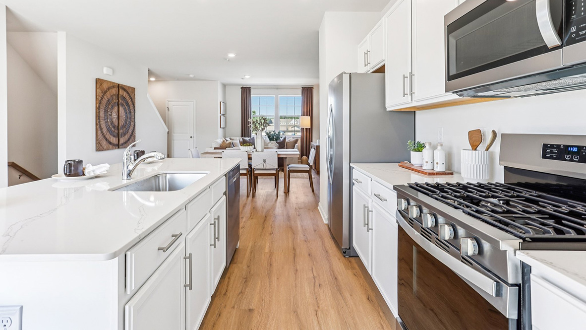 large quartz kitchen island
