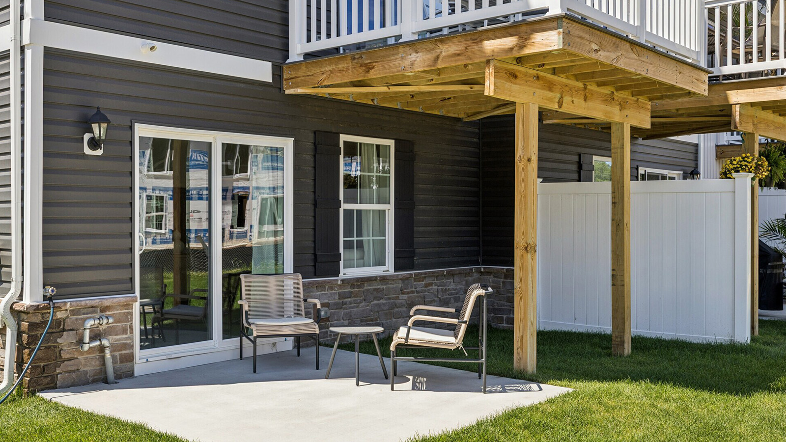 first floor patio and green space
