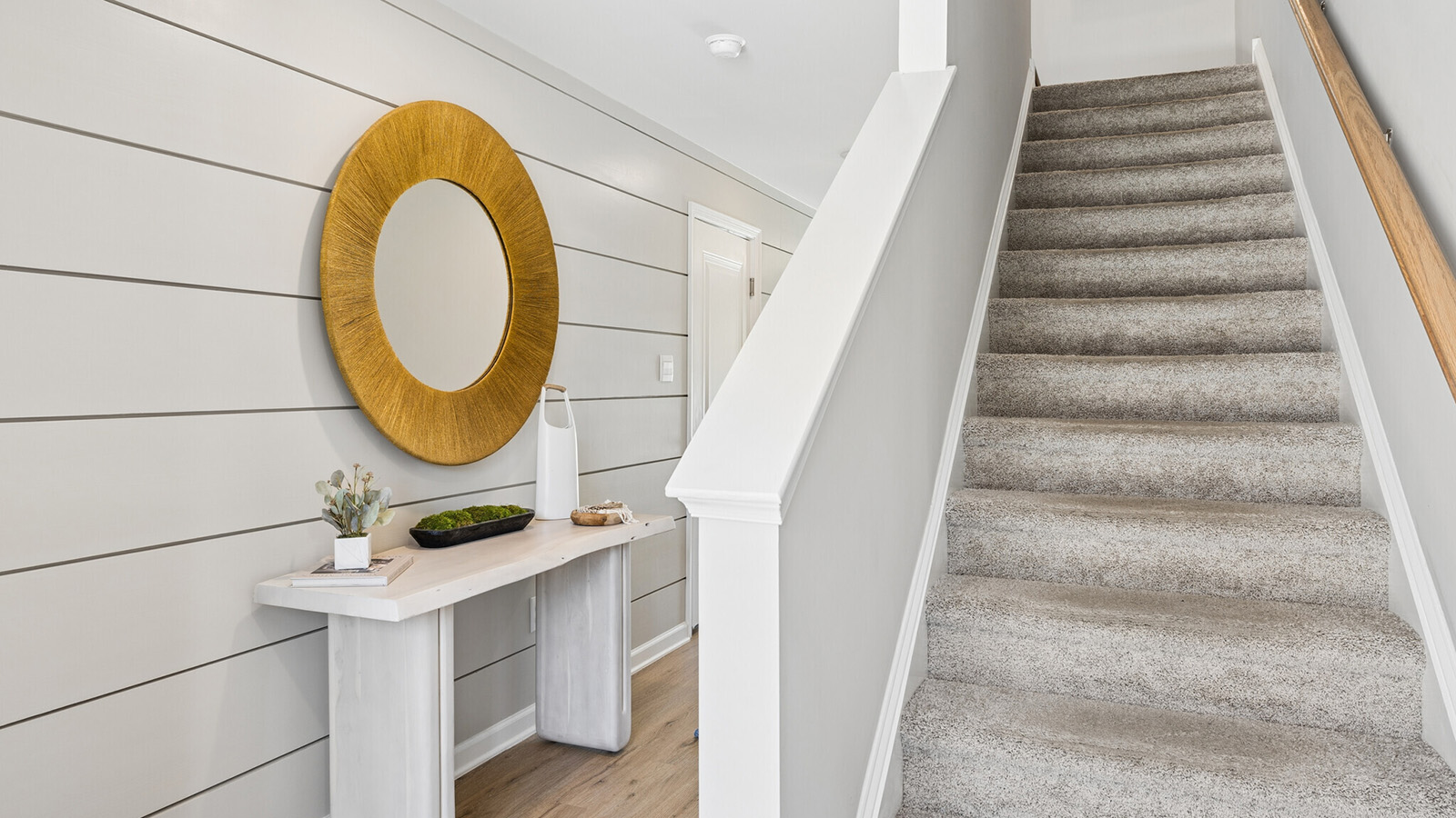 stairs leading up to the main floor living area