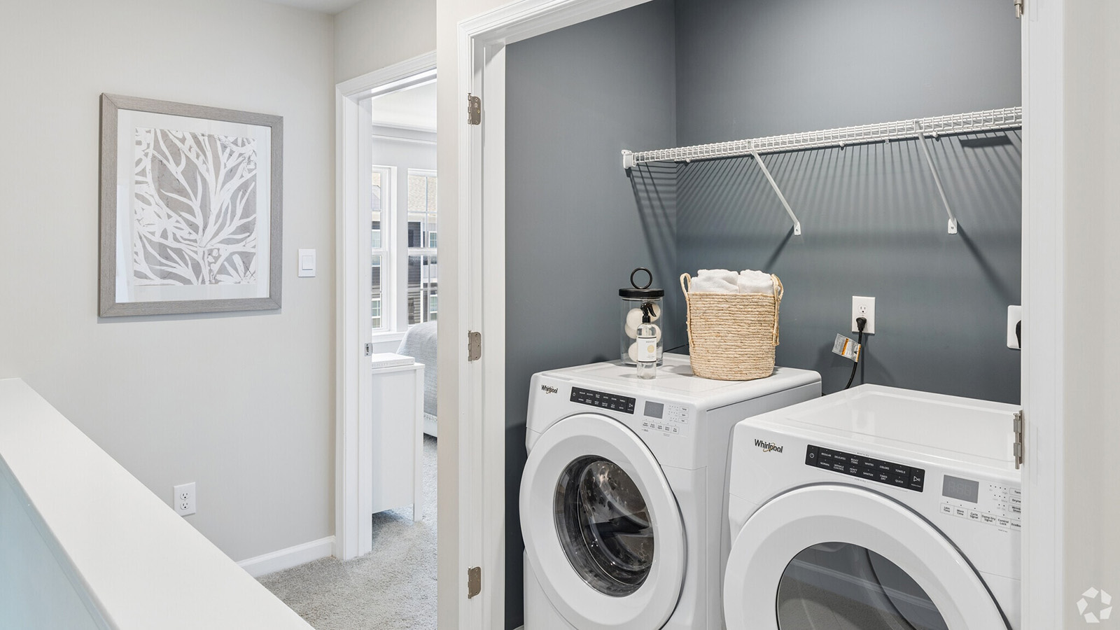 third floor landing featuring the laundry