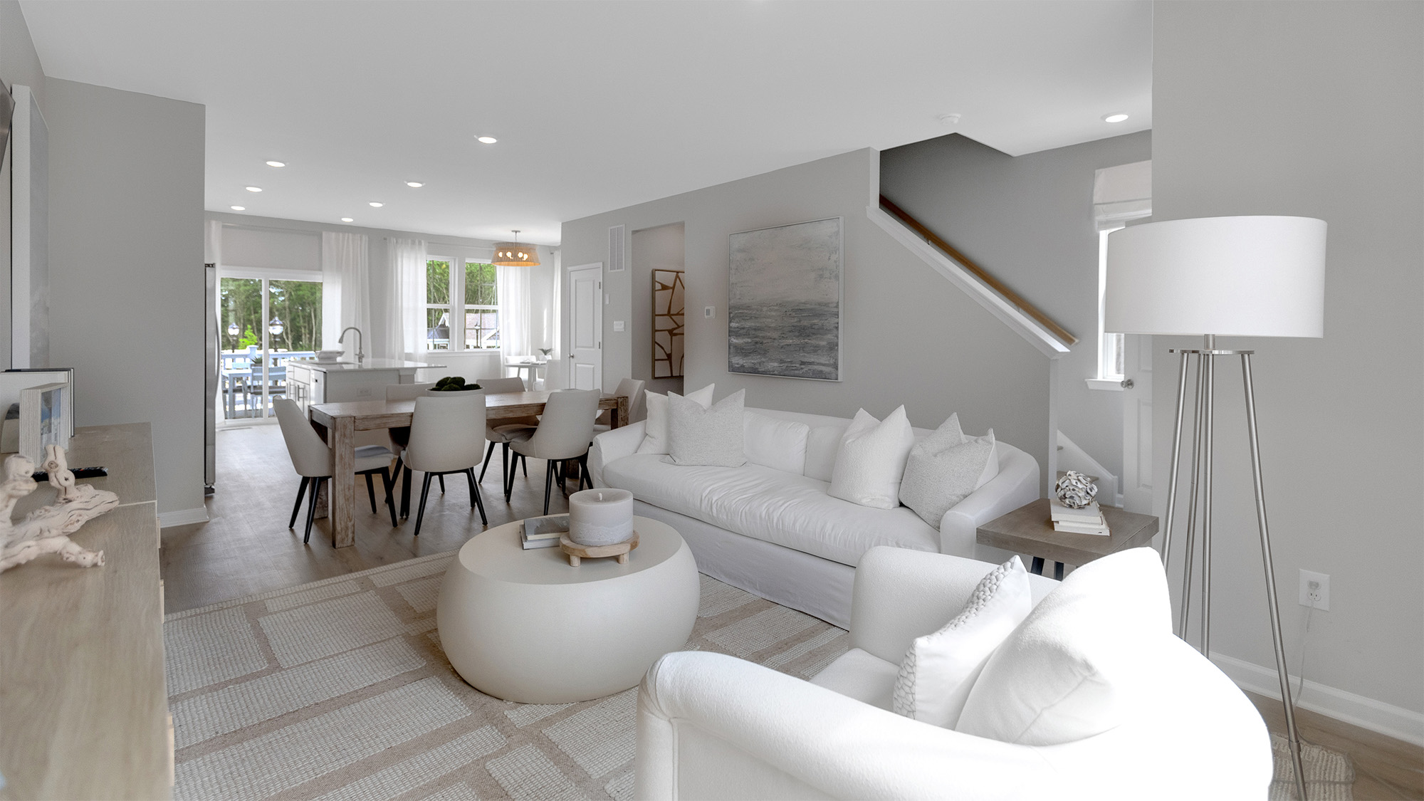 open concept living room with modern design