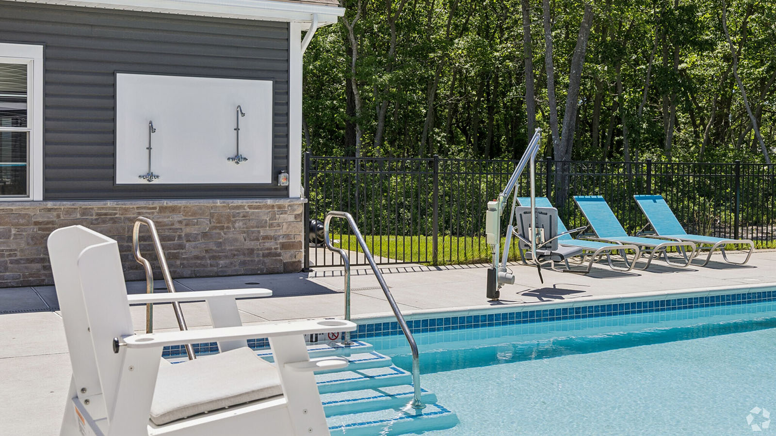 pool and pool house