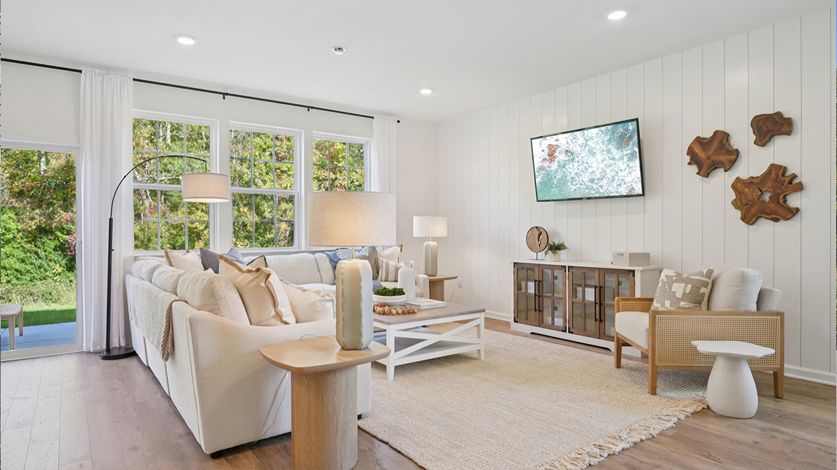 open concept living room with modern design