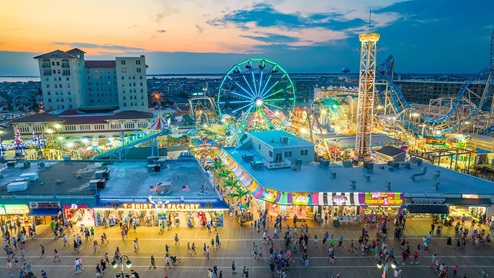 arial view of boardwalk
