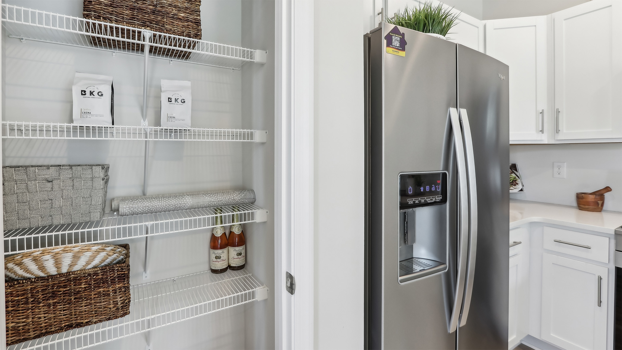 spacious pantry and fridge
