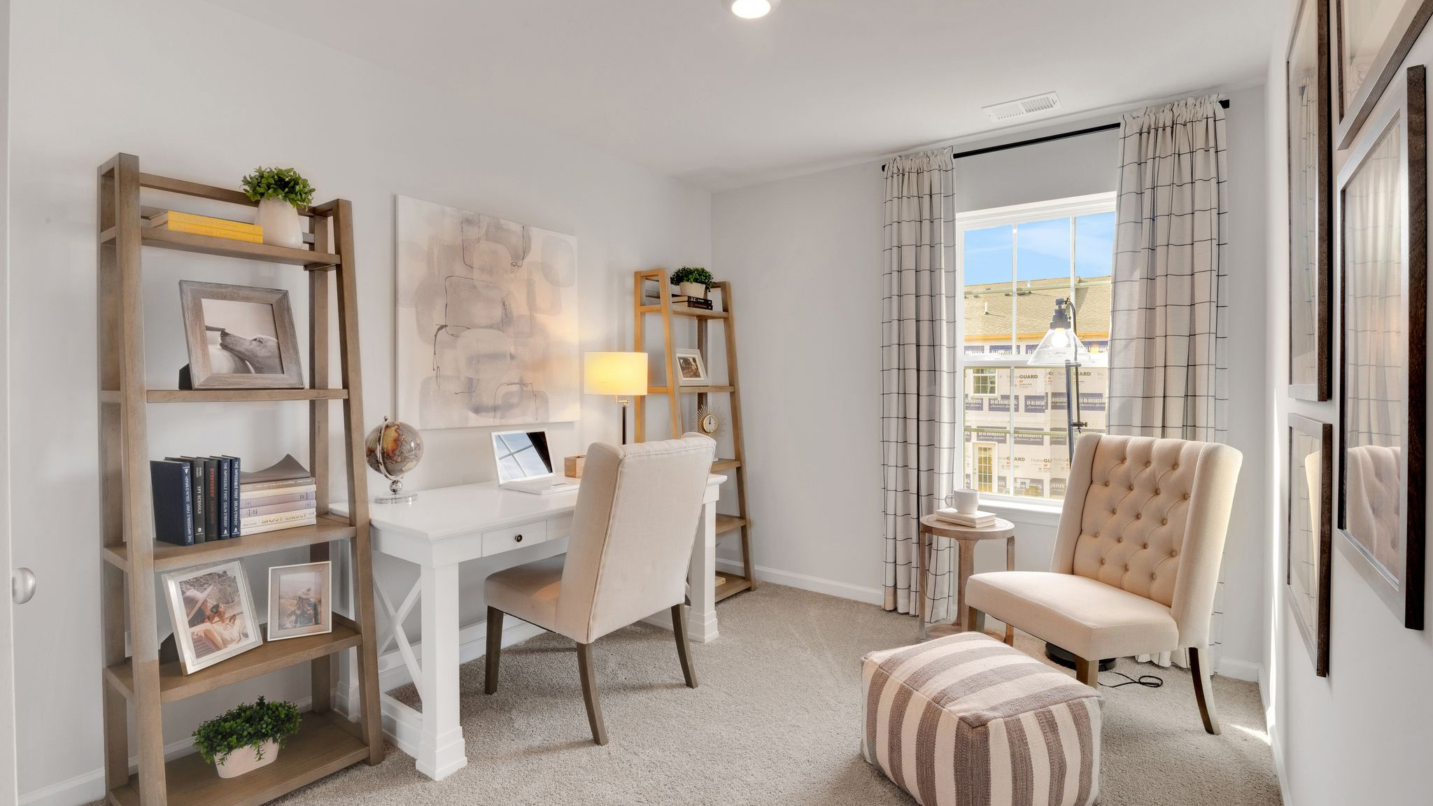 bedroom being used as a flex home office