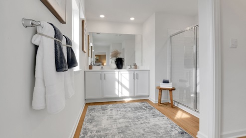en suite bathroom with glass shower