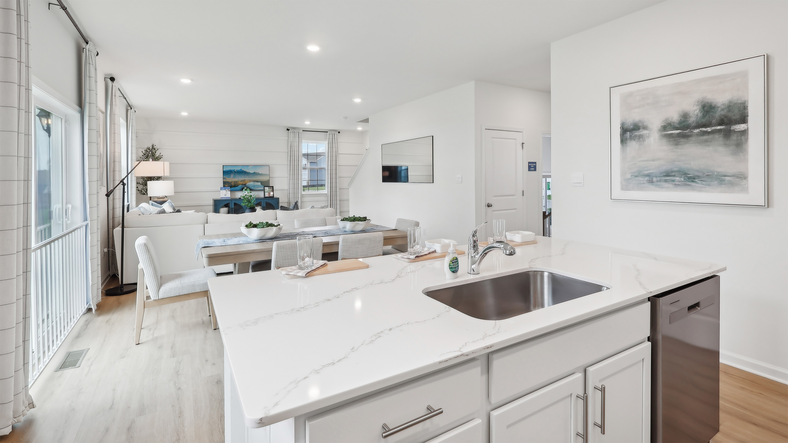 spacious kitchen with large island