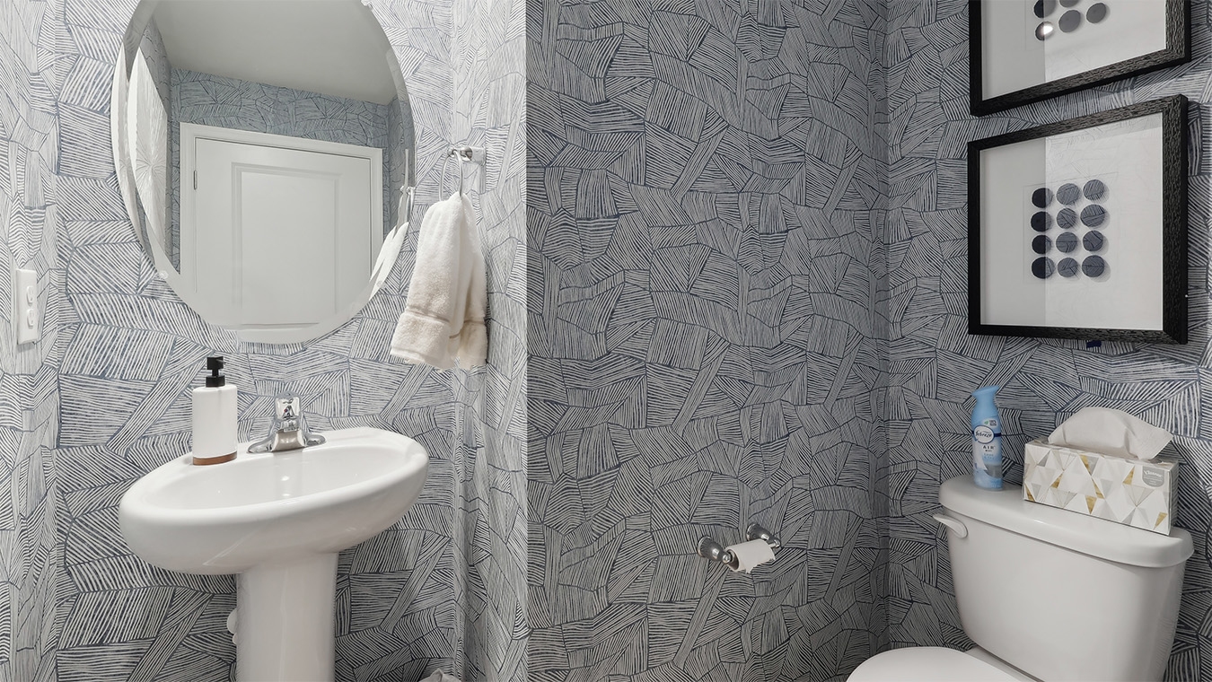 powder room off the primary floor hall