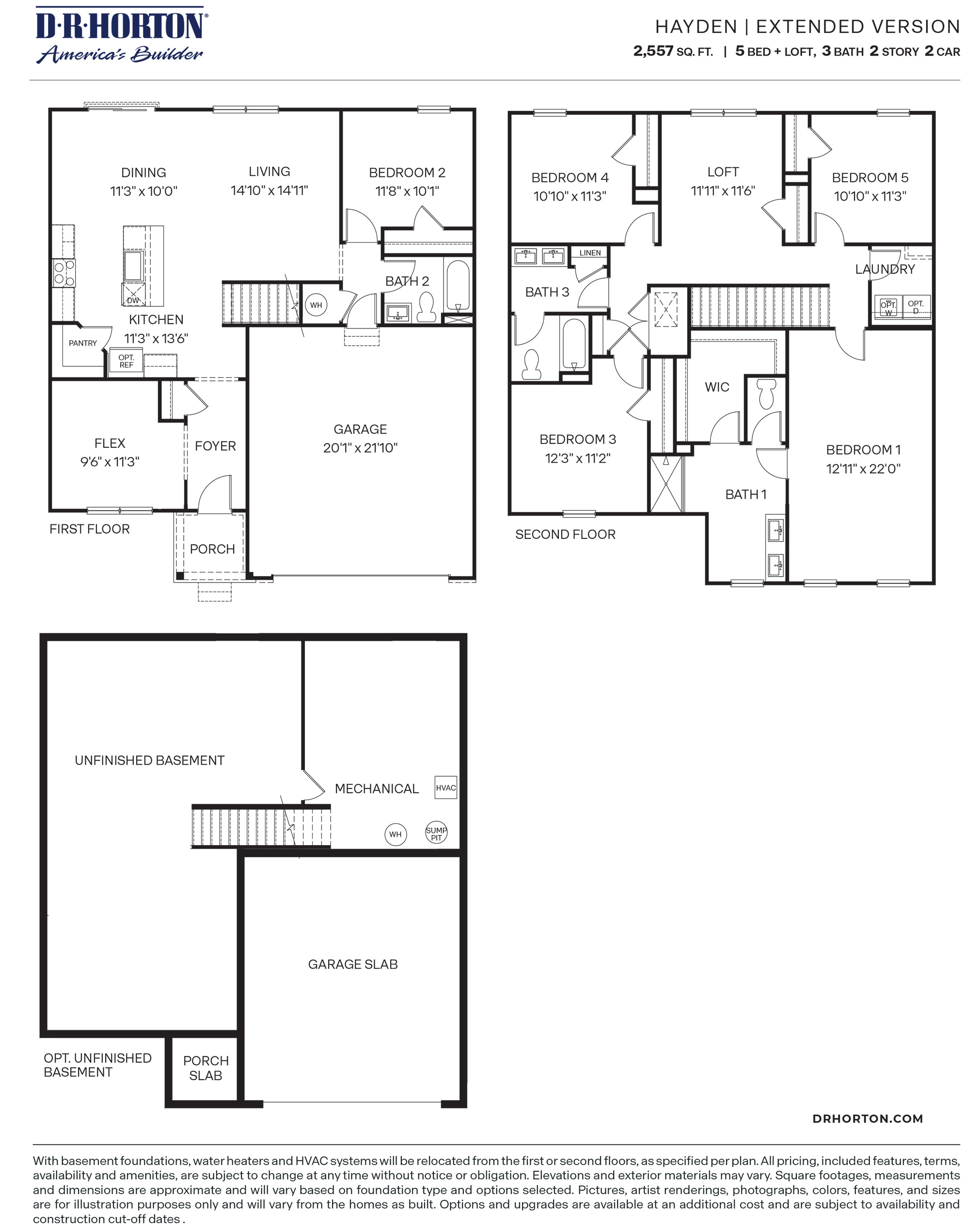 hayden floorplan with two foot extension