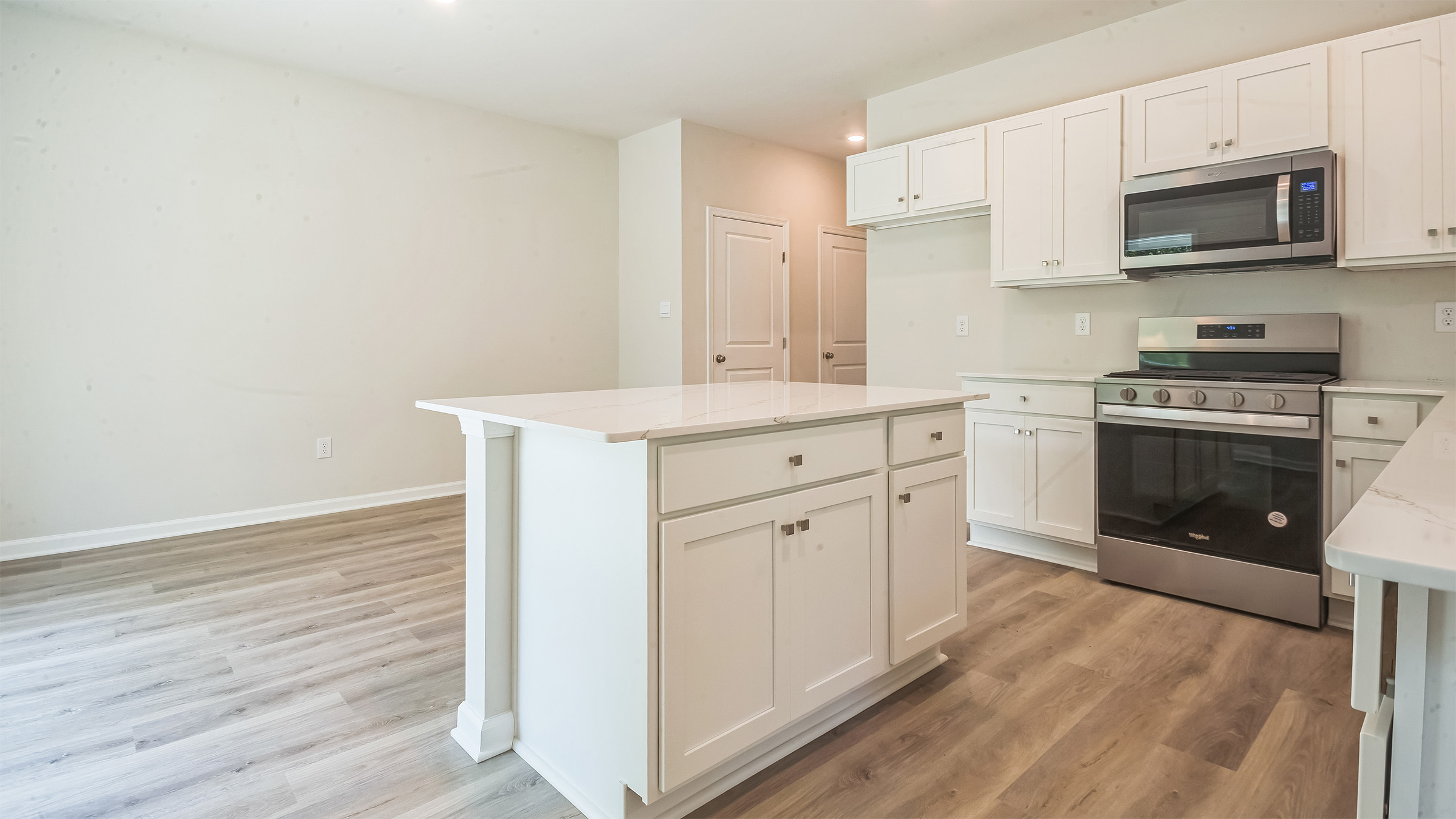 open concept kitchen and living room