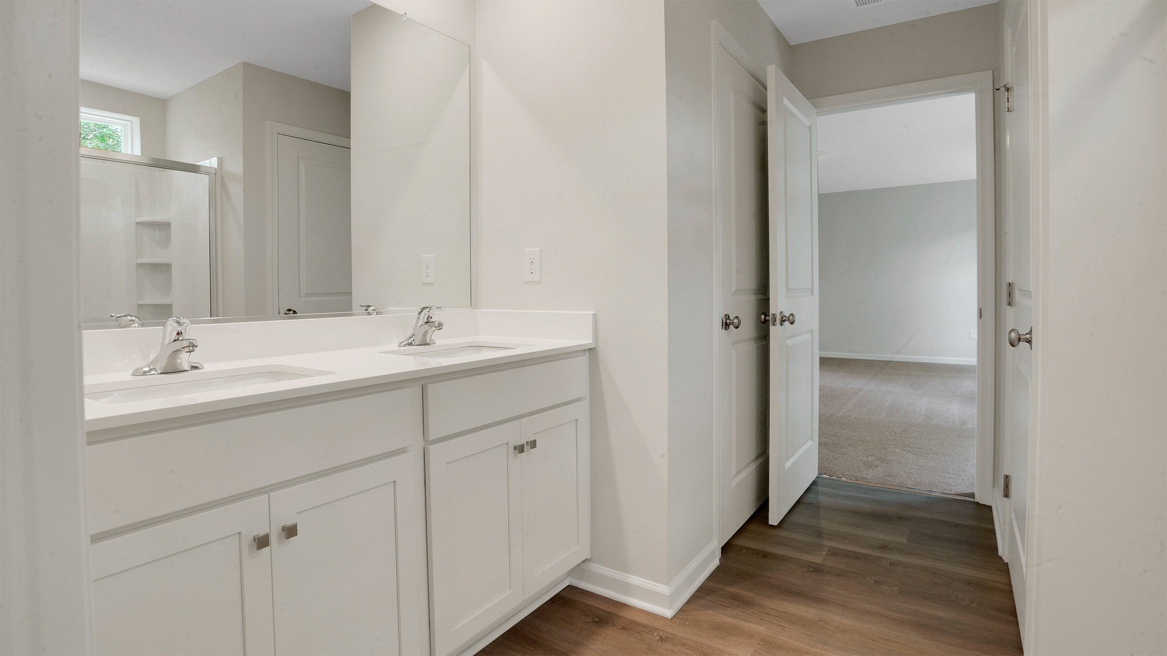full bathroom with double vanity