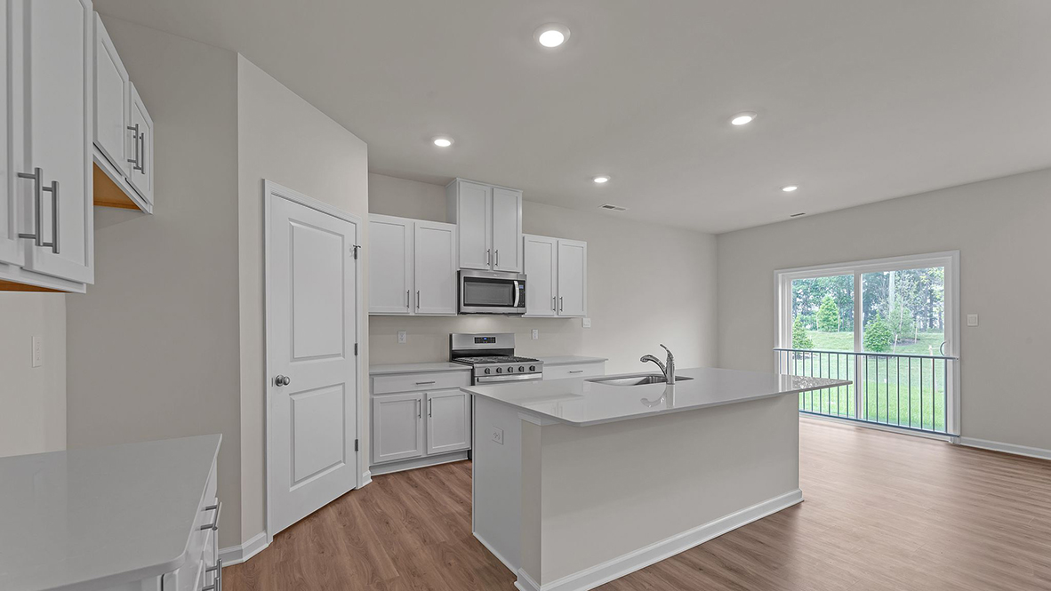 spacious kitchen with large island