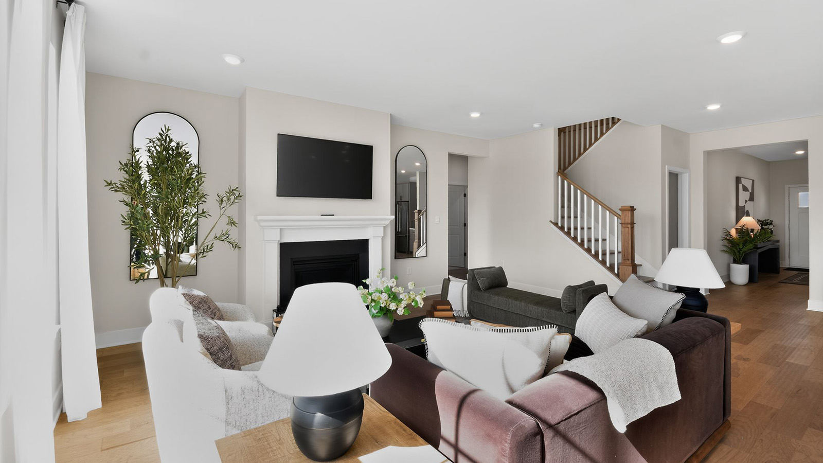 open concept living room with modern design