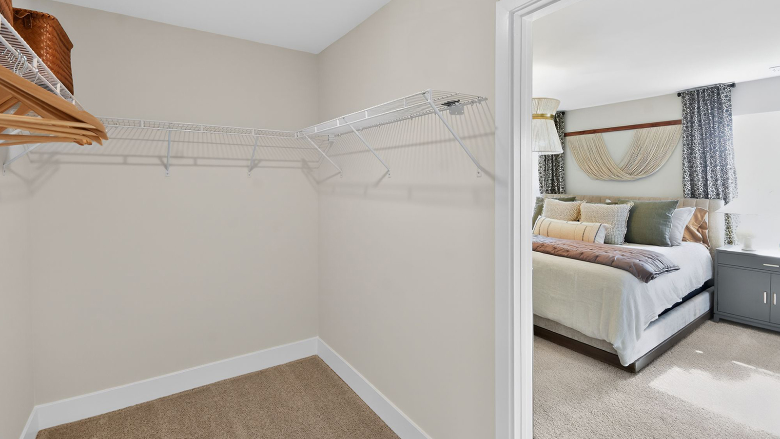 walk in closet in the primary