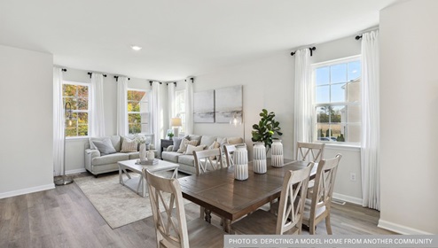 living room with dining area