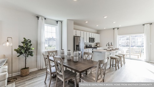 living room with dining area