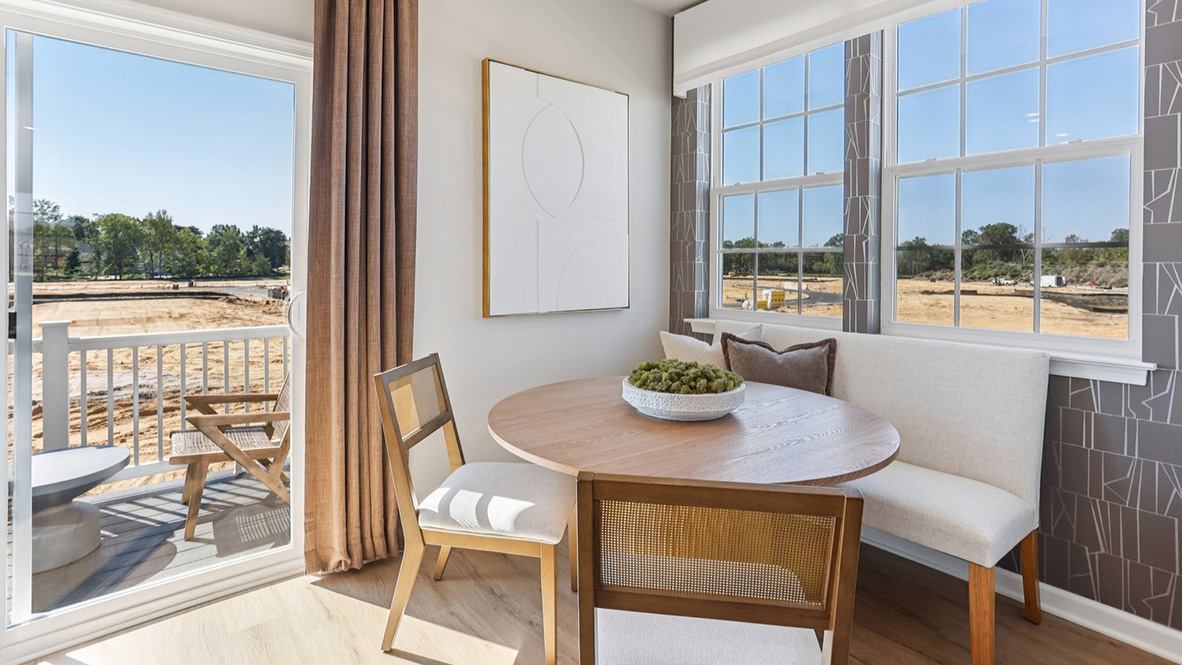 large kitchen island and additional seating area