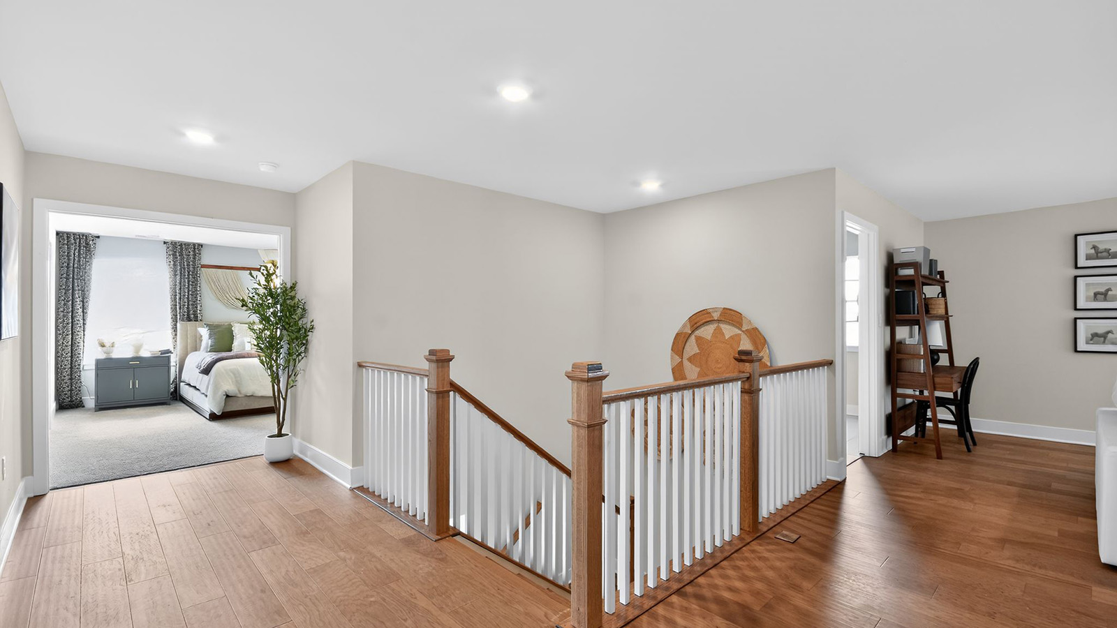 spacious second floor landing with loft