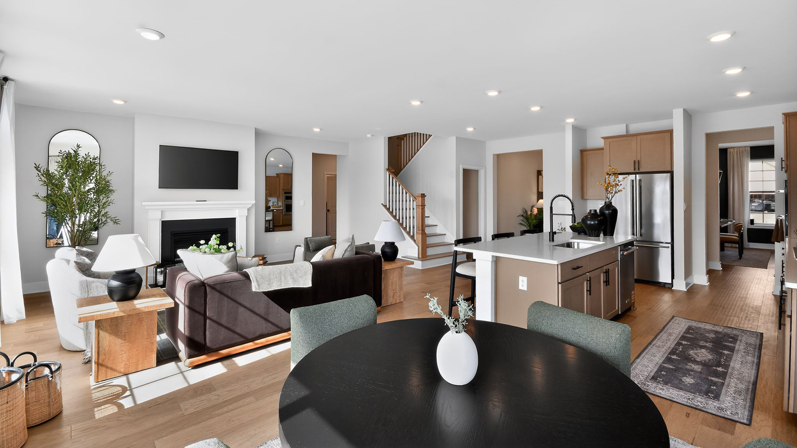 modern and spacious kitchen with large island and kitchen table