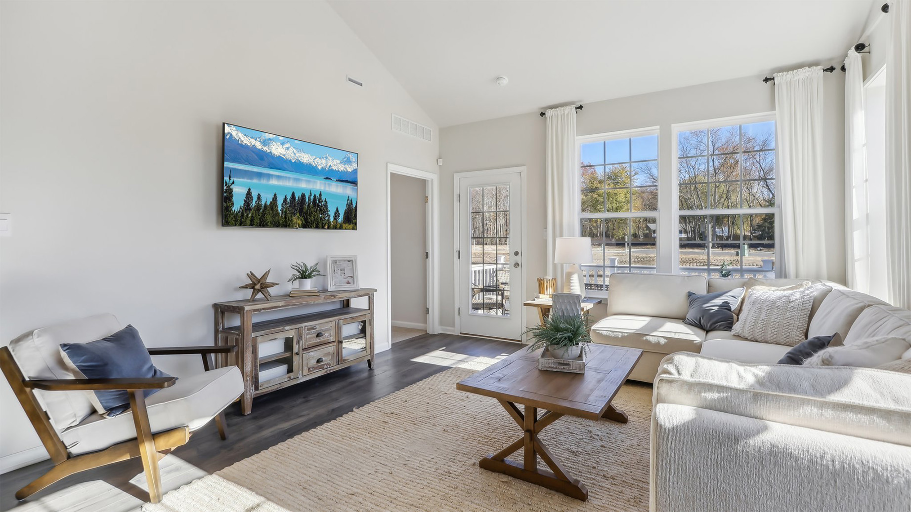 open concept living room with modern design