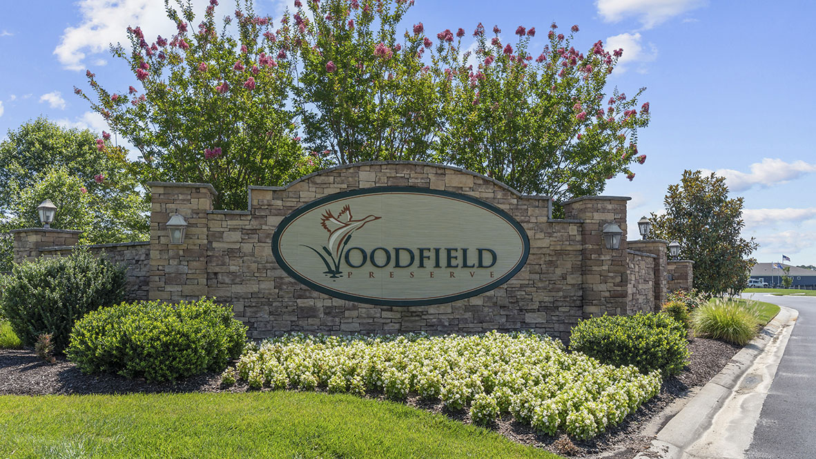 Woodfield Preserve entrance monument.