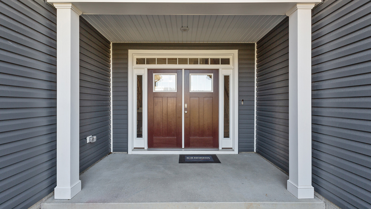 Enter the home from the covered front porch.
