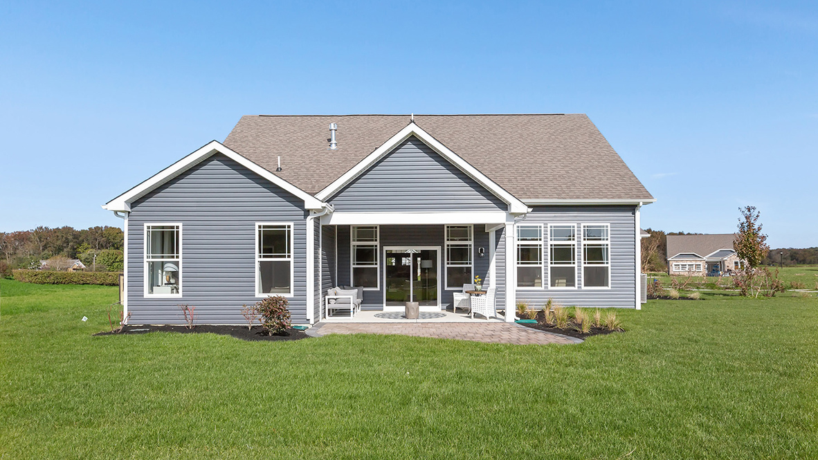 The Coastal has a rear covered screened porch.