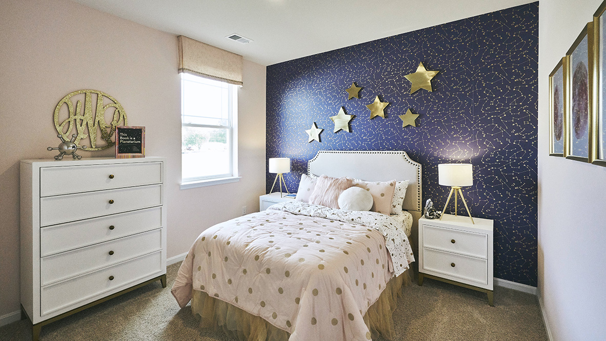 Two guest bedrooms are at the entrance of the home.