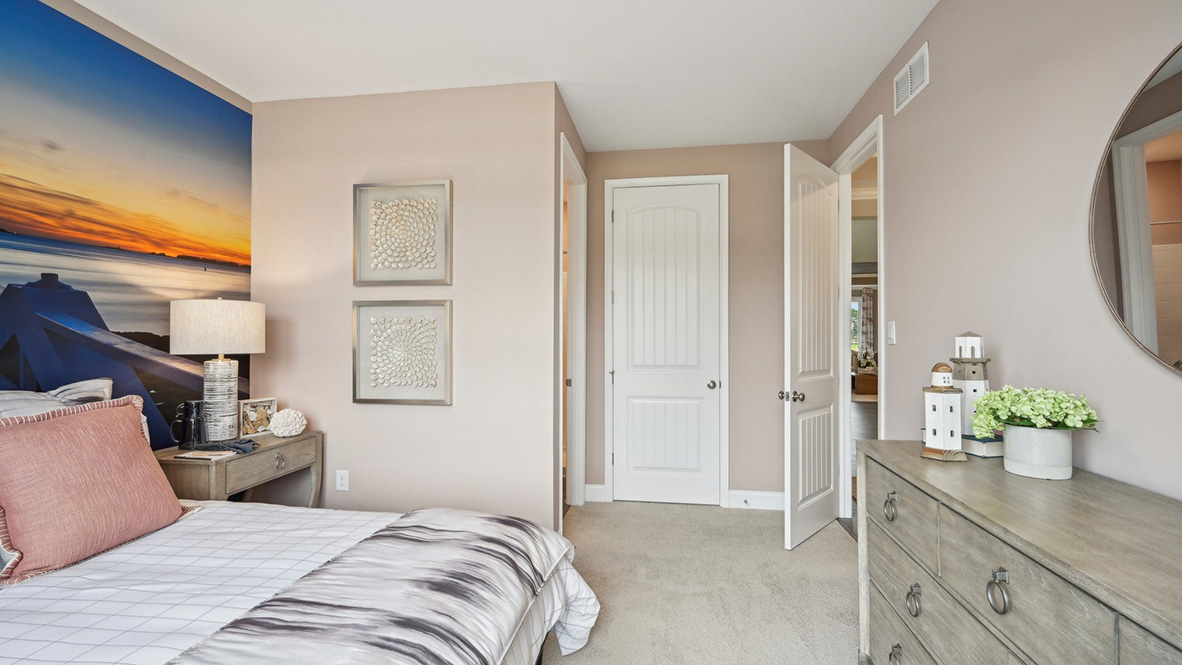 There is a large closet in the secondary bedroom.