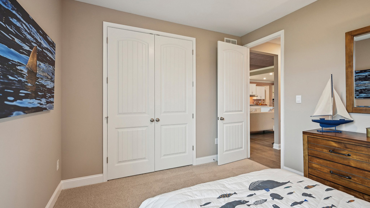 There is a large closet in the secondary bedroom.