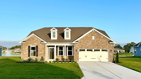 Woodfield Preserve Galveston home with a brick front.