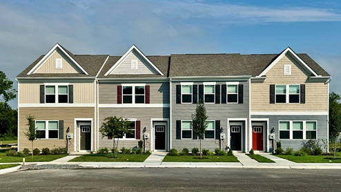 A photo of four types of Jefferson townhomes.