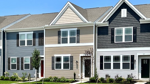An example of an interior row of townhomes.