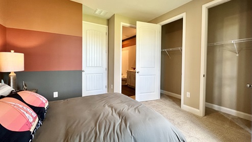 The second guest bedroom has a two large closets and a guest bathroom.