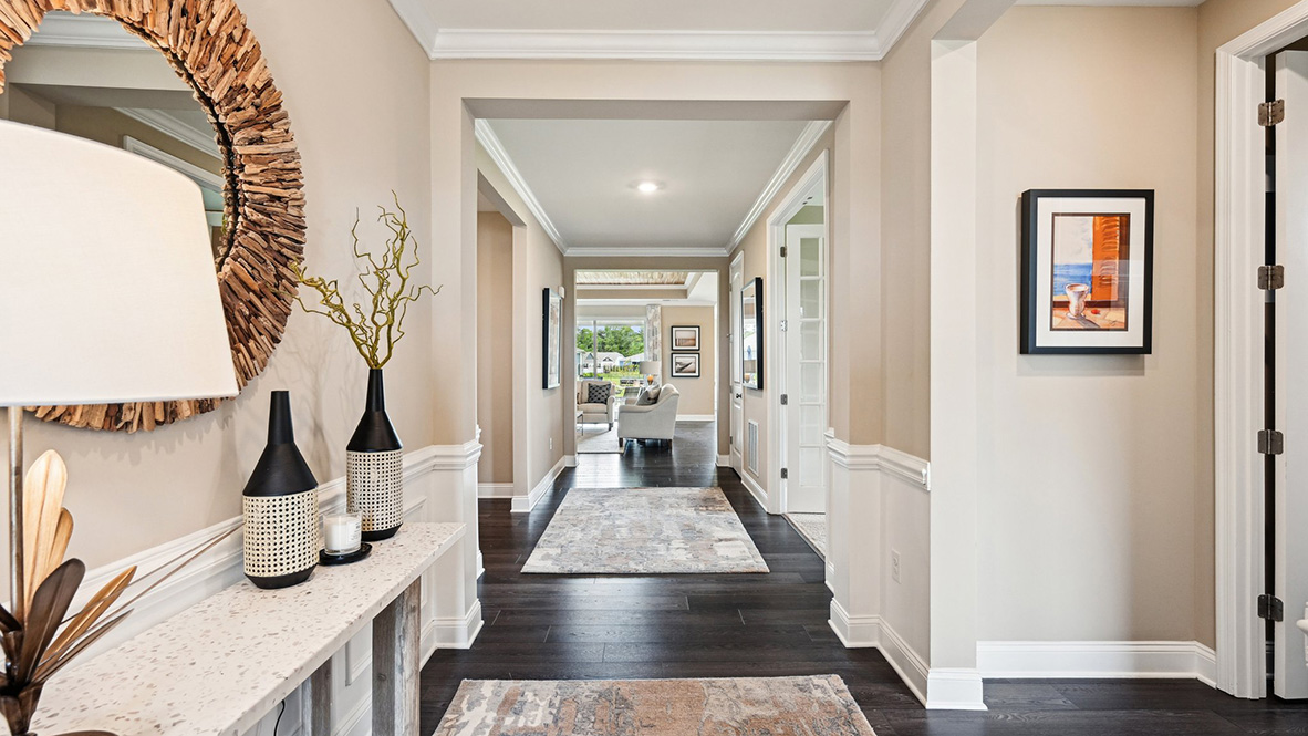 A welcoming foyer leads you inside the home.