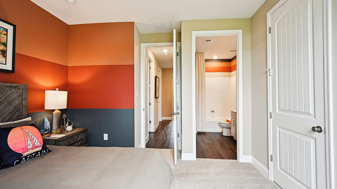 The second guest bedroom has a two large closets and a guest bathroom.