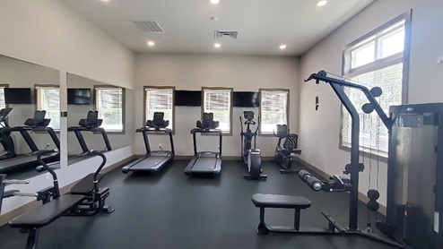 The clubhouse at Headwater Cove has a full-sized workout room.