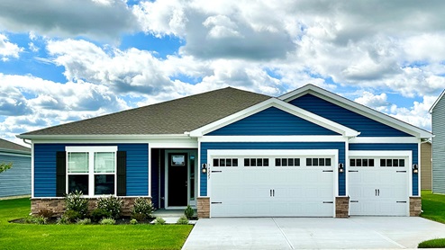 Exterior of a Wheaton home with a three-car garage.