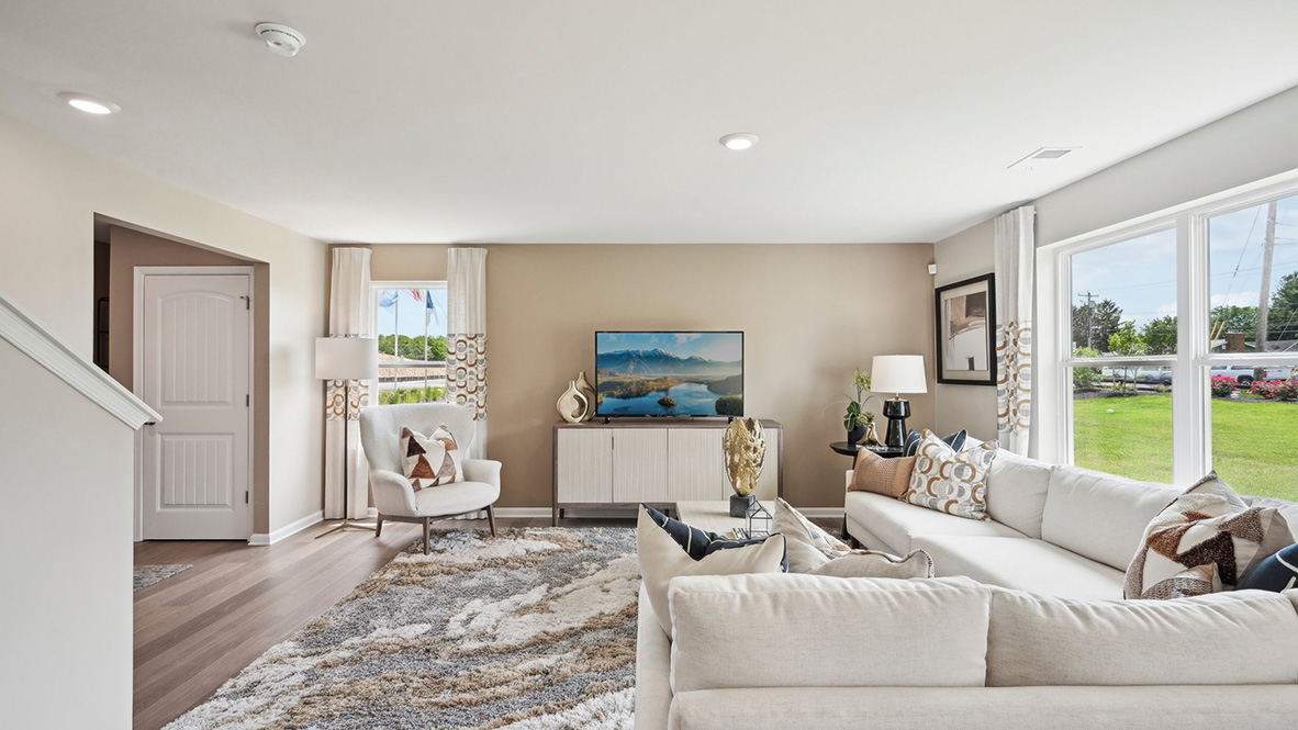 The open floorplan allows you and your loved ones to spend quality time together while in the living room.