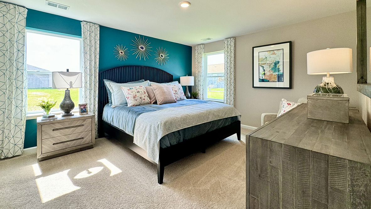 The owner's suite is privately tucked away from the great room.