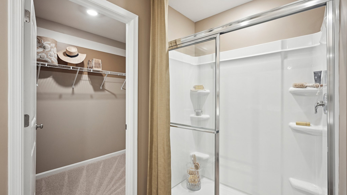 The owner's bathroom has a walk-in shower.