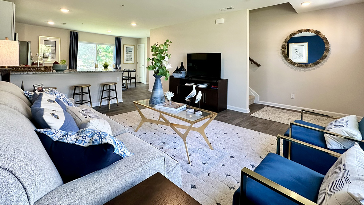 The large great room and open kitchen concept make this the perfect spot to entertain.