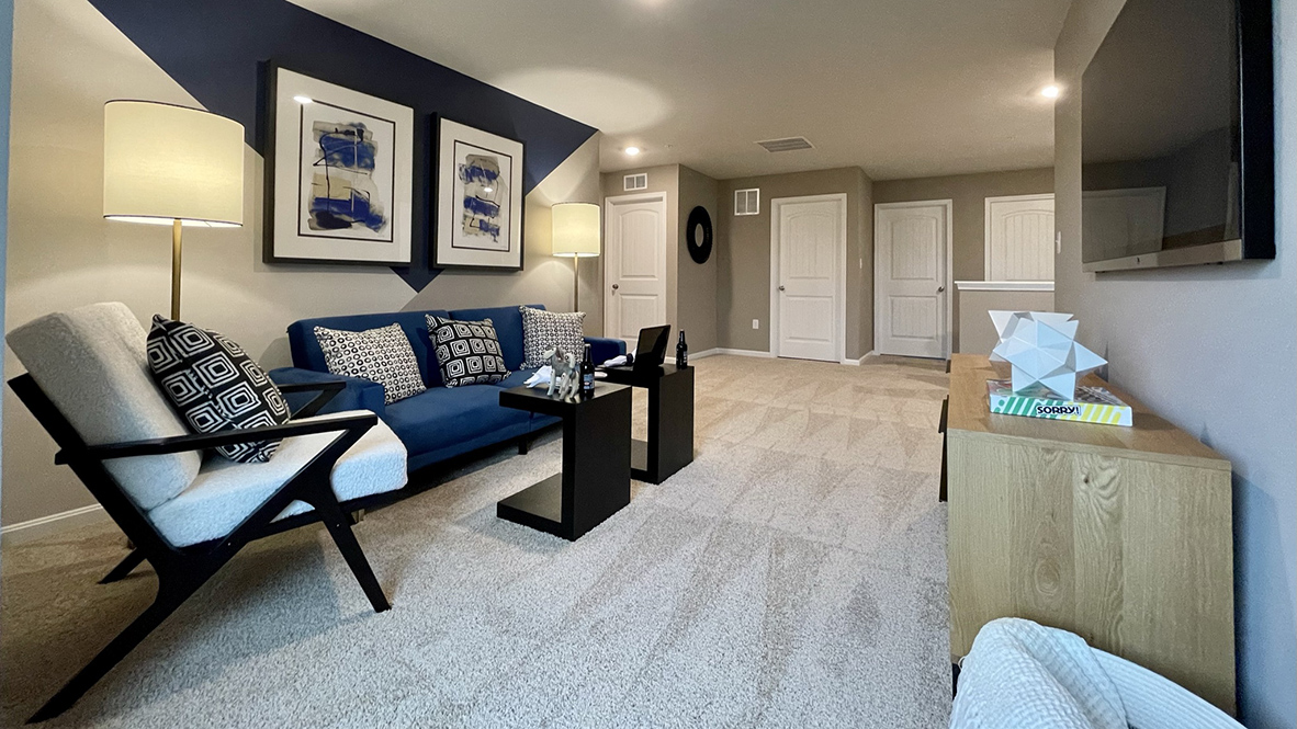 The expansive open loft upstairs allows for everyone to have their own space.