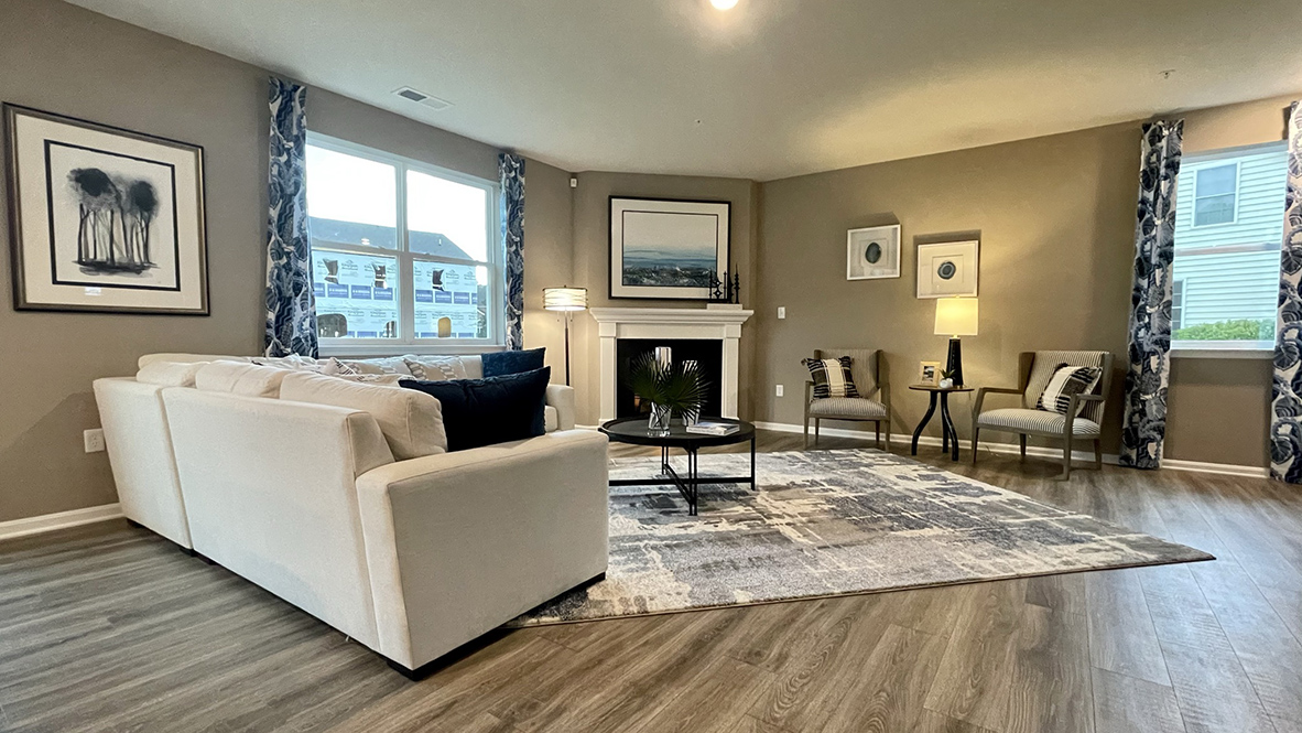 The family room has the option of a gas fireplace.