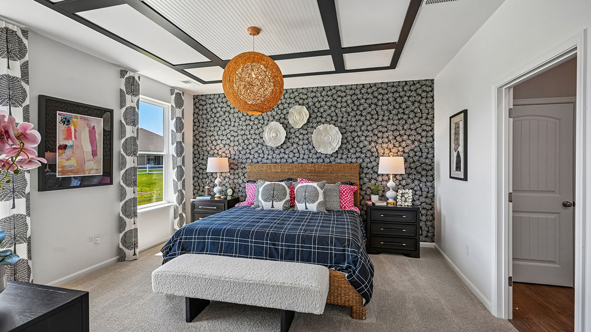The private owner’s suite is a retreat in the back of the home.